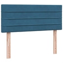 vidaXL sötétkék bársony rugós ágy matraccal 120x220 cm