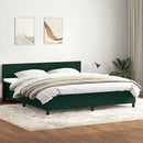 vidaXL sötétzöld bársony rugós ágy matraccal 180x220 cm