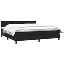 vidaXL fekete bársony rugós ágy matraccal 200x220 cm