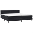 vidaXL fekete bársony rugós ágy matraccal 200x220 cm