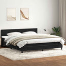 vidaXL fekete bársony rugós ágy matraccal 200x220 cm