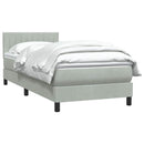 vidaXL világosszürke bársony rugós ágy matraccal 80x210 cm