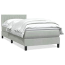 vidaXL világosszürke bársony rugós ágy matraccal 80x210 cm