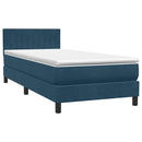 vidaXL sötétkék bársony rugós ágy matraccal 80x210 cm