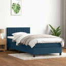 vidaXL sötétkék bársony rugós ágy matraccal 80x210 cm