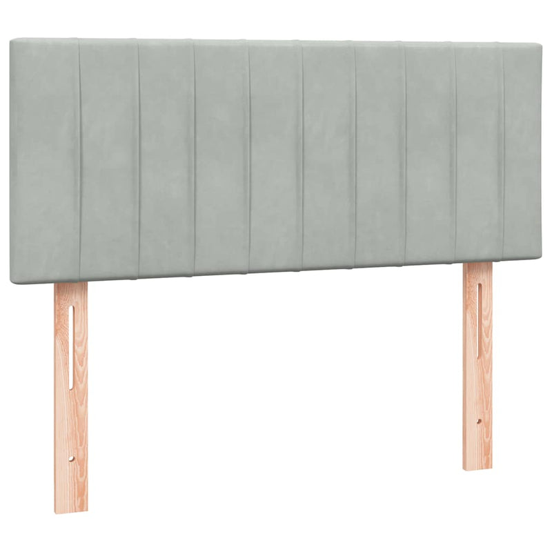 vidaXL világosszürke bársony rugós ágy matraccal 120 x 210 cm