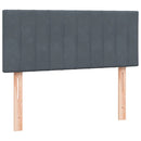 vidaXL sötétszürke bársony rugós ágy matraccal 120x210 cm