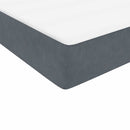 vidaXL sötétszürke bársony rugós ágy matraccal 180x210 cm