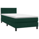 vidaXL sötétzöld bársony rugós ágy matraccal 80x220 cm