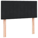 vidaXL fekete bársony rugós ágy matraccal 100x220 cm