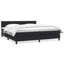 vidaXL fekete bársony rugós ágy matraccal 200x220 cm