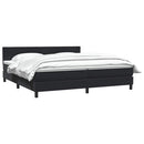 vidaXL fekete bársony rugós ágy matraccal 200x220 cm