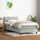 vidaXL világosszürke bársony rugós ágy matraccal 80x210 cm