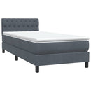 vidaXL sötétszürke bársony rugós ágy matraccal 80x210 cm