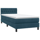 vidaXL sötétkék bársony rugós ágy matraccal 80x210 cm