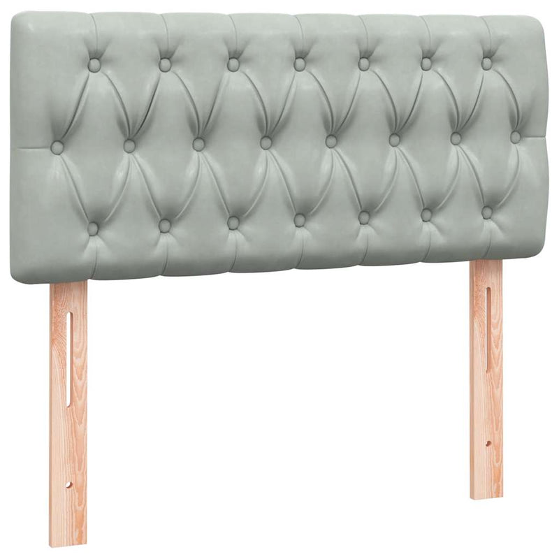 vidaXL világosszürke bársony rugós ágy matraccal 90x210 cm