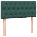 vidaXL sötétzöld bársony rugós ágy matraccal 100x210 cm