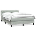 vidaXL világosszürke bársony rugós ágy matraccal 160x210 cm