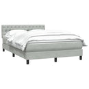 vidaXL világosszürke bársony rugós ágy matraccal 160x210 cm