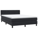 vidaXL fekete bársony rugós ágy matraccal 160x210 cm