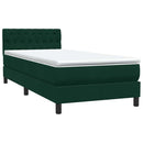 vidaXL sötétzöld bársony rugós ágy matraccal 80x220 cm