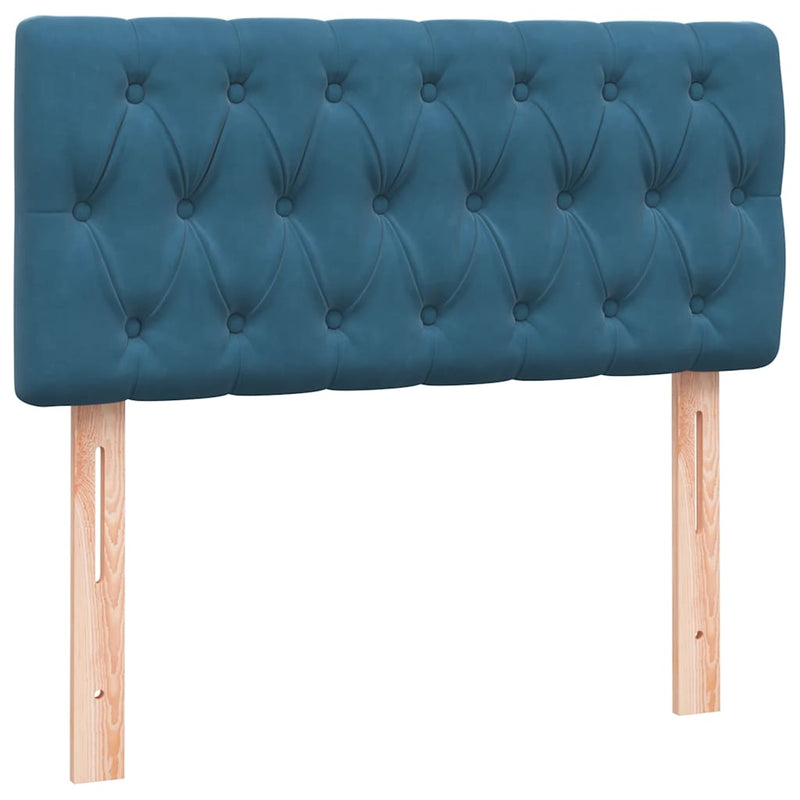 vidaXL sötétkék bársony rugós ágy matraccal 80x220 cm