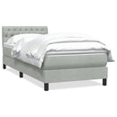 vidaXL világosszürke bársony rugós ágy matraccal 90x220 cm