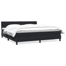 vidaXL fekete bársony rugós ágy matraccal 200x220 cm