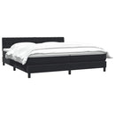 vidaXL fekete bársony rugós ágy matraccal 200x220 cm