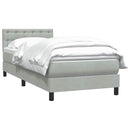 vidaXL világosszürke bársony rugós ágy matraccal 80x210 cm