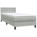 vidaXL világosszürke bársony rugós ágy matraccal 80x210 cm