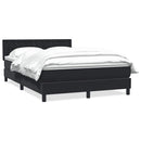vidaXL fekete bársony rugós ágy matraccal 160x210 cm