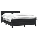 vidaXL fekete bársony rugós ágy matraccal 160x210 cm