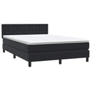 vidaXL fekete bársony rugós ágy matraccal 160x210 cm