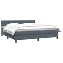 vidaXL sötétszürke bársony rugós ágy matraccal 180x210 cm