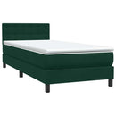 vidaXL sötétzöld bársony rugós ágy matraccal 80x220 cm