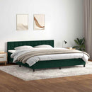 vidaXL sötétzöld bársony rugós ágy matraccal 180x220 cm