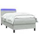 vidaXL világosszürke bársony rugós és LED-es ágy matraccal 80x210 cm