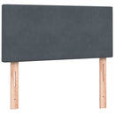 vidaXL sötétszürke bársony rugós és LED-es ágy matraccal 90x210 cm