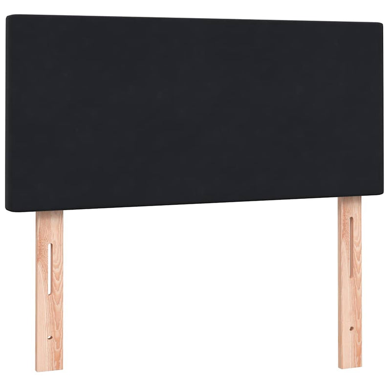 vidaXL fekete bársony rugós és LED-es ágy matraccal 90x210 cm