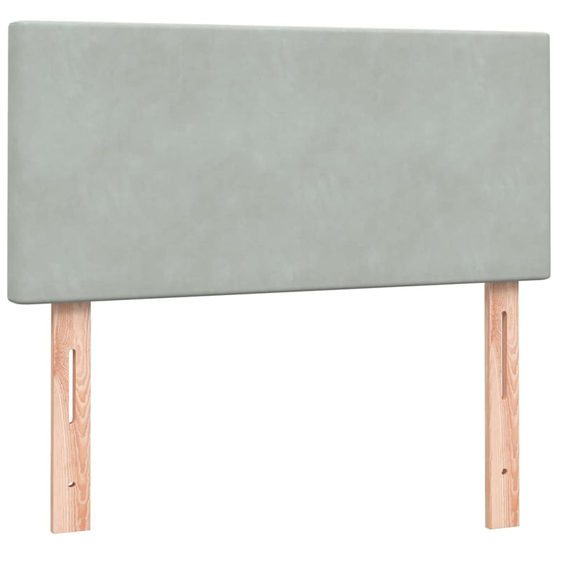 vidaXL világosszürke bársony rugós és LED-es ágy matraccal 100 x 210 cm