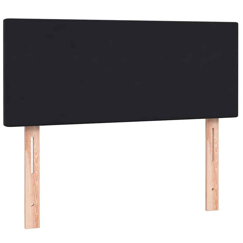 vidaXL fekete bársony rugós és LED-es ágy matraccal 120x210 cm