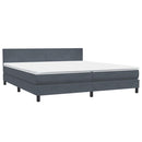 vidaXL sötétszürke bársony rugós és LED-es ágy matraccal 180x210 cm