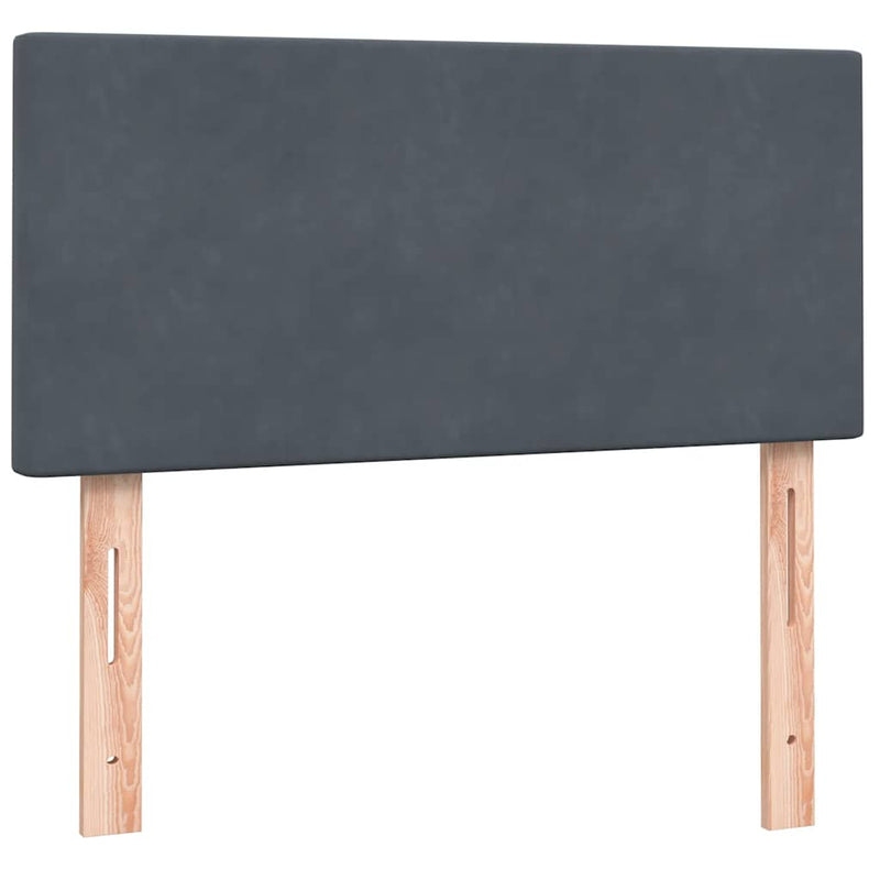 vidaXL sötétszürke bársony rugós és LED-es ágy matraccal 80x220 cm