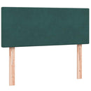 vidaXL sötétzöld bársony rugós és LED-es ágy matraccal 120x220 cm