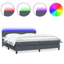 vidaXL sötétszürke bársony rugós és LED-es ágy matraccal 180x220 cm