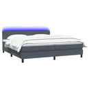vidaXL sötétszürke bársony rugós és LED-es ágy matraccal 180x220 cm