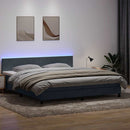 vidaXL sötétszürke bársony rugós és LED-es ágy matraccal 180x220 cm