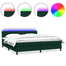 vidaXL sötétzöld bársony rugós és LED-es ágy matraccal 180x220 cm