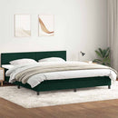 vidaXL sötétzöld bársony rugós és LED-es ágy matraccal 180x220 cm